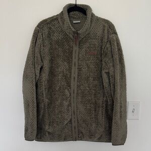 Columbia Women's Olive Green Fleece Jacket - Size 1X
